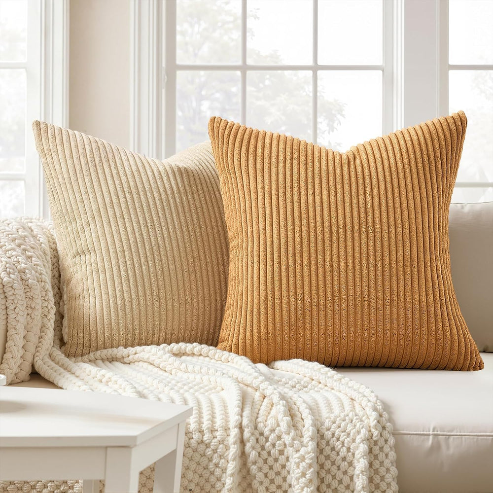 Topfinel Yellow Brown Gradient Rustic Pillow Case Boho Throw Pillow Covers 22...