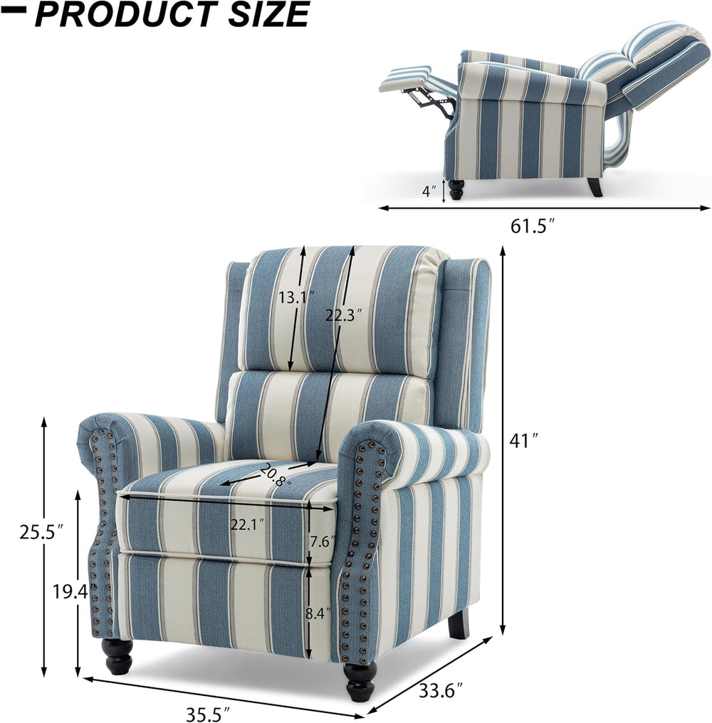 Recliner Chair, Modern Pushback Armchair with Adjustable Backrest & Footr...
