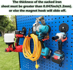 ULIBERMAGNET Magnetic Hooks - Heavy Duty Power Tool Organizer with Large Magnets, 2 Pack for Drill & Garden Tool (Black)