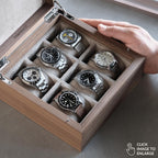 TAWBURY Luxury Wooden Watch Box for Men – Watch Organizer for Men | Watch Holder Organizer for Men | Mens Watch Case 6 Slot | Men Watch Box 6 Slot | Men Watch Storage Box | Small Watch Box Unisex