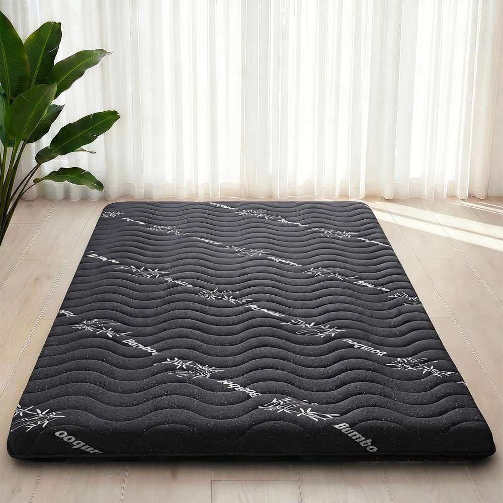 Japanese Floor Futon Mattress, 3.5" Thick Viscose Derived from Bamboo, T...