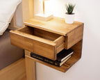 Floating Nightstand Side Accent or End Table with Storage Drawer, Wood Bedside Shelf, Handmade Floating Table (Cape Town)
