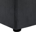 Adeco 17" Corduroy Storage Ottoman with Reversible Tray Lid, Modern Square Footstool for Living Room, RV & Dorm, Sturdy 355lbs Capacity Coffee Table & Side Table, Gray