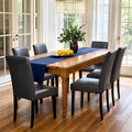 CHUN YI Dining Chairs Set of 6, Faux Leather Dining Room Chairs, Upholstered Parsons Chairs for Dining Room Kitchen Side Chair with Sturdy Wood Legs, Grey