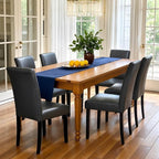 CHUN YI Dining Chairs Set of 6, Faux Leather Dining Room Chairs, Upholstered Parsons Chairs for Dining Room Kitchen Side Chair with Sturdy Wood Legs, Grey