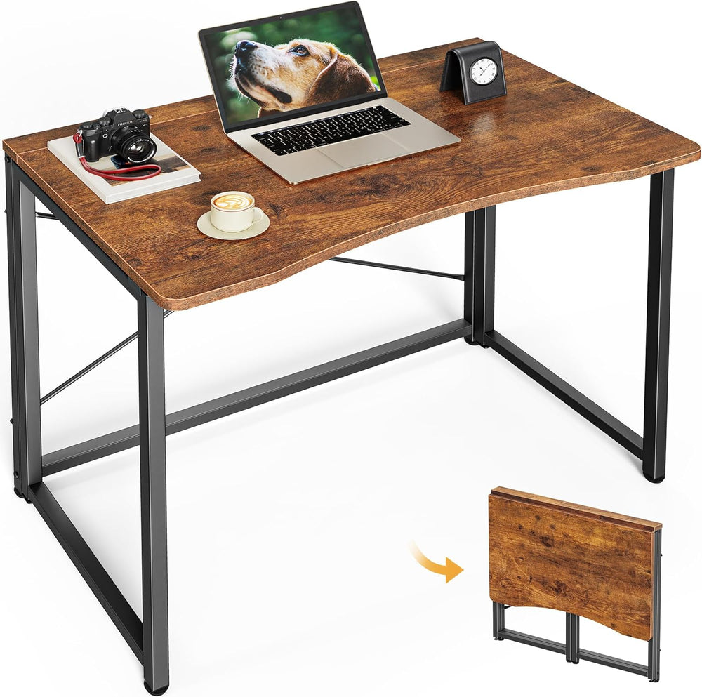 Huuger Folding Desk for Small Spaces, 31.5 Inch Foldable Computer Table | Eas...