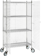 18"x36"x70" Metal Wire Chrome Security Heavy Duty Commercial NSF Certified Storage Unit | Mobile Wire Security Cage Kit