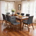 SyMax Dining Chairs Set of 8, Faux Leather Dining Room Chairs with Stitched Edge Trim, Modern High-End Kitchen Side Chairs for Bedroom, Living Room, Ash Gray