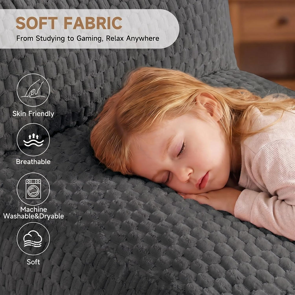 Bean Bag Chair for Adults, Plush Beanbag Sofa Couch with Memory Foam Filler, ...