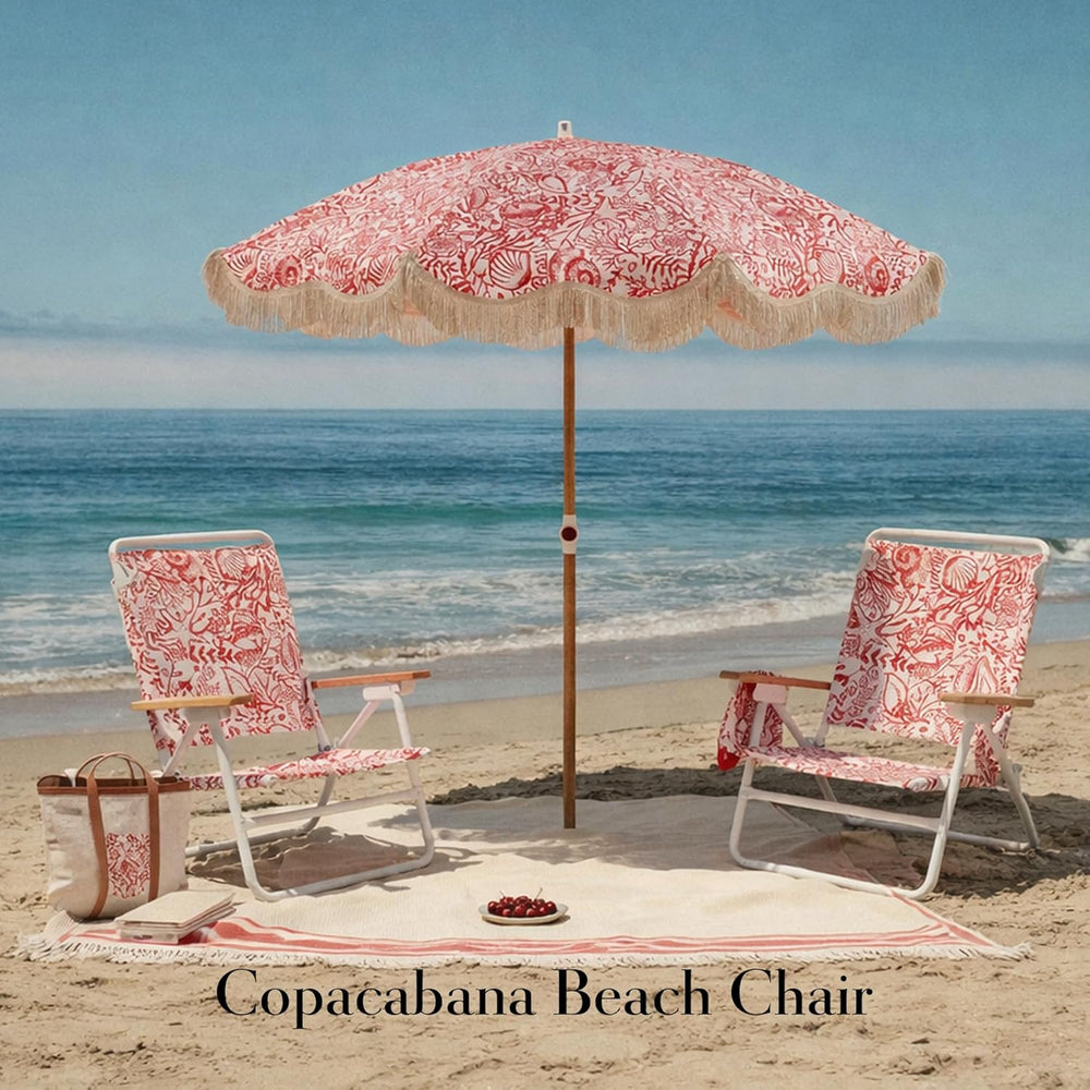 5-Position Low Beach Chair, Portable Lightweight Folding Beach Chair with Woo...