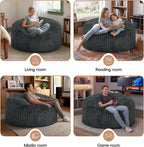 Bean Bag Chair Giant Beanbag with Filling Memory Foam Living Room Adult 5FT | Breathable Big Giant Oversized Beanbag Bed Washable Cover Green Grey White
