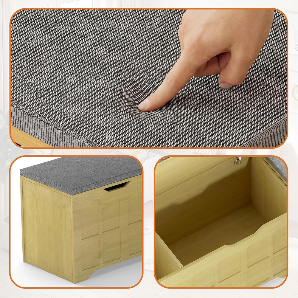 Zevemomo 63" L Shaped Storage Bench with Cushion, Kitchen Breakfast Nook...
