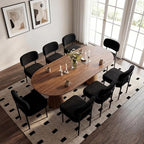Dining Chairs, Black Boucle Dining Chairs, Kitchen Dining Room Chairs Curved Backrest Comfortable Upholstered Mid Century Modern for Dining Room Decor (2, Black)