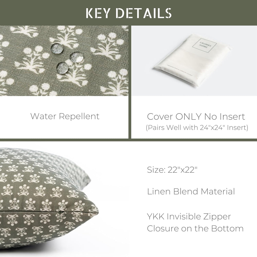 Crumbs Home Modern Farmhouse California Casual Indoor Outdoor Throw Pillow Co...