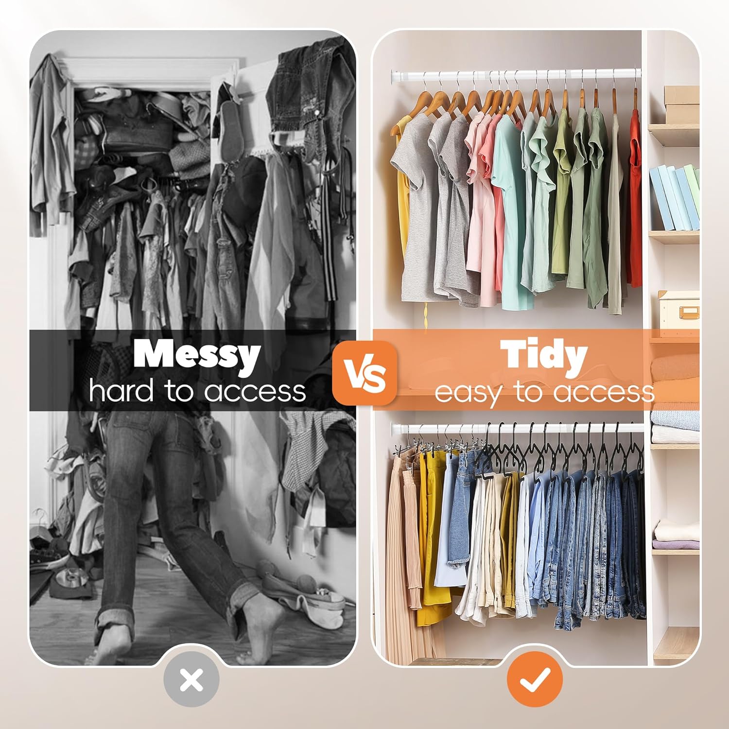 Closet Rod 17-39 Inches, Adjustable Heavy Duty Metal White Closet Rods for Hanging Clothes 1.3 Inches Diameter for Wardrobes Laundry