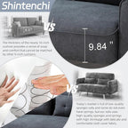 Shintenchi Small Modern Loveseat Couch Sofa, Mid Century Fabric Upholstered 2-Seat Sofa Couch Love Seats Furniture for Small Space, Dark Grey