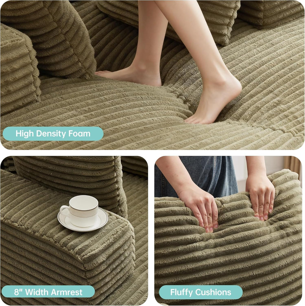 Couch Chaise Lounge Chair, 54" Oversized Cloud Sofa with Deep Seat, Plus...
