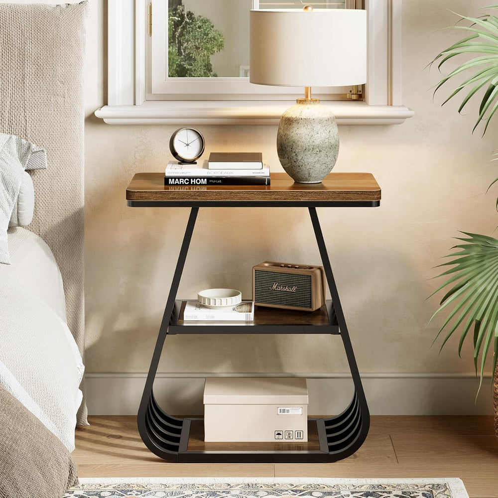 LITTLE TREE End Table for Living Room, 3-Tier Side Table for Small Spaces, In...