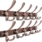 Dseap Coat Rack Wall Mount 2.0 Pro: Heavy Duty 300% Thicker, 16" Stud Mount, Stainless Steel Wall Coat Hooks Hanger for Clothes Jackets Hats Entryway Closet, MaxStrong, Antique Copper, Pack of 2