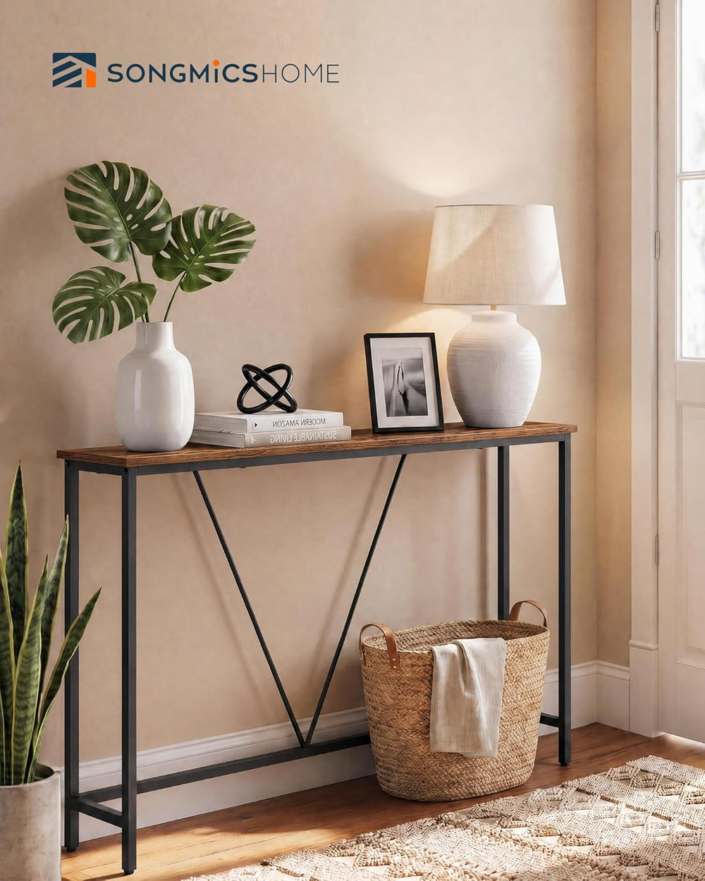 SONGMICS HOME Entryway Console Table, Behind Couch Table, for Living Room, Be...