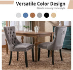 Modern Dining Chairs Set of 4, Tufted Upholstered Dining Chair with Solid Wood Legs, Grey Velvet Accent Chair, Sillas de Comedor, 4 Dining Chairs (Gray, Velvet, 4Pcs)