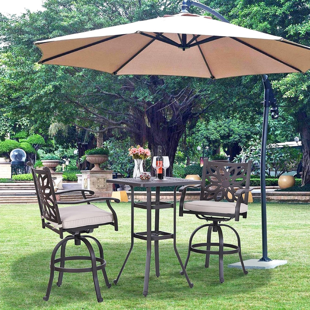 Sophia & William Cast Aluminium Bar Height Outdoor Table, Square