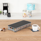 Restaurantware Restpresso 14.8 x 7.3 x 2.4 Inch Coffee Capsule Drawer 1 Heavy-Duty Pod Drawer - Holds 40 Nespresso Capsules Grip Top Iron Espresso Pod Organizer Mesh Tray Pods Not Included