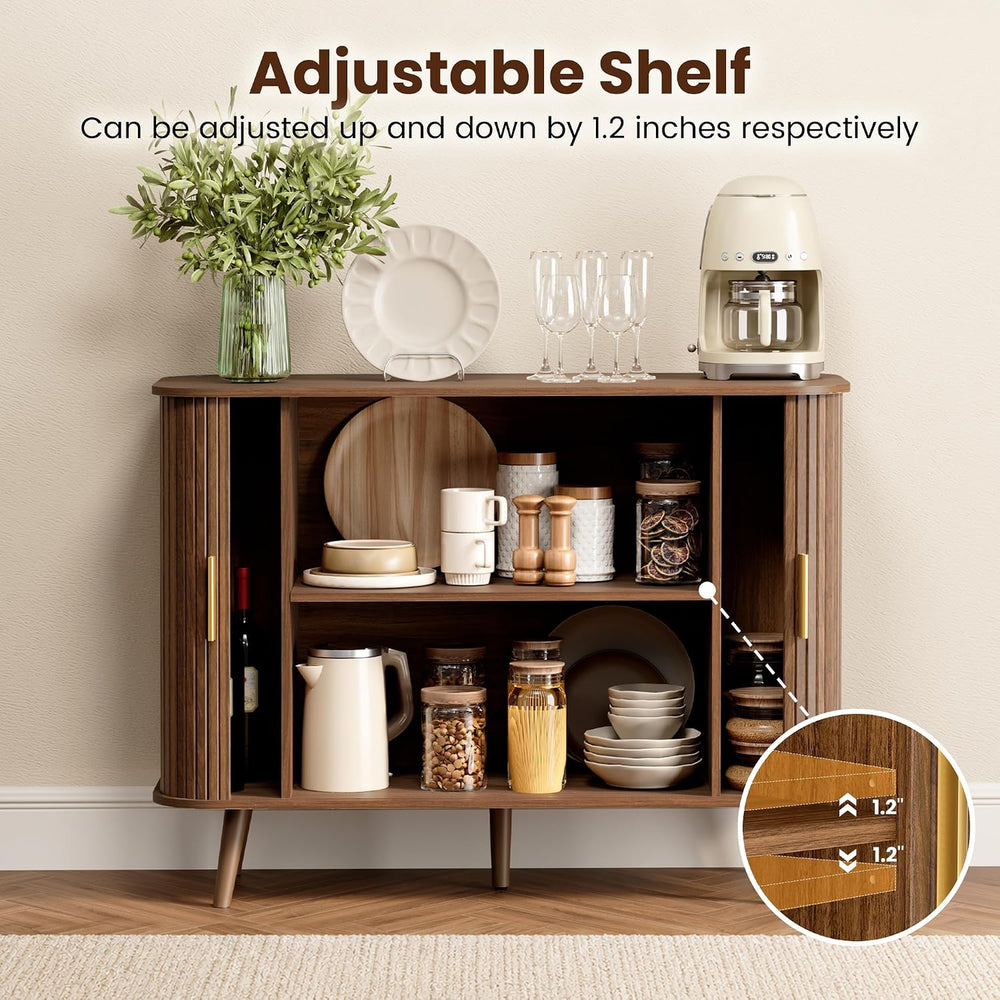 Pamapic 40" Sideboard Buffet Cabinet with Storage & Sliding Door, Wa...