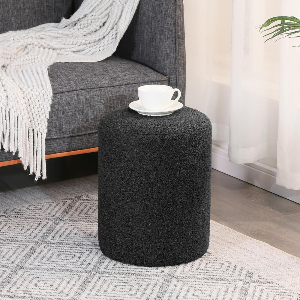 Joveco Round Ottoman Footrest, Upholstered Vanity Stool for Makeup Living Roo...