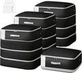 Comforter Storage Bag - 130L Large Capacity Blanket Storage Bags 4-Layer Ultra Space Saving Self Compression Organizer, Washable Compression Bags for Storage Comforter Blanket, 4-Pack, Black