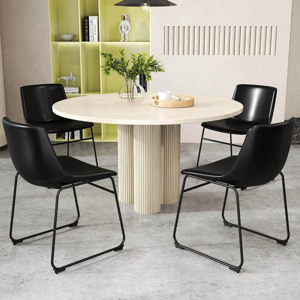 GOTMINSI Dining Chairs Set of 4, 18 Inch Modern Dinner Chairs, PU Leather Arm...
