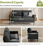STHOUYN 56" W Fabric Loveseat Sofa with 2 USB, Small Couches for Living Room, Bedroom, Office, Easy Assembly & Comfy Cushion, Dark Grey