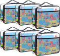 6 Pack Toy Storage Bags, Reusable Clear Board Game Storage, Waterproof PVC Organizer, Toy Storage Organizer Bags with Zipper with Name Tag and Manual Pockets Small Size
