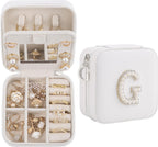 Birthday Gifts For Women, Initial Jewelry Box, Travel Jewelry Case, Gifts for Wife Girlfriend, Small Travel Jewelry Organizer, Gift for Girls, Graduation Gifts for Her, Bridesmaid Gifts