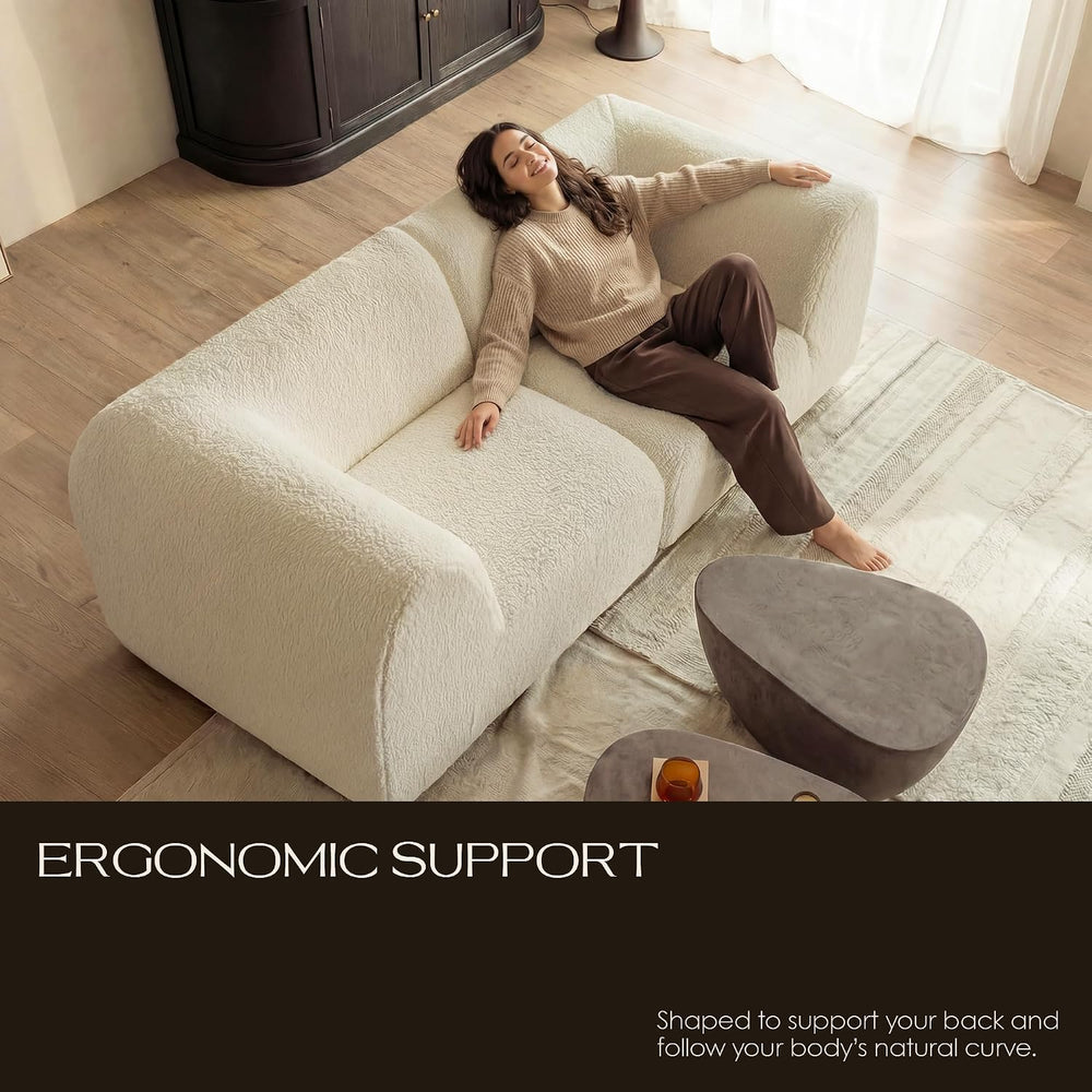 76" Loveseat Modular Sofa with High-Density Foam, 2-Piece Curved Section...