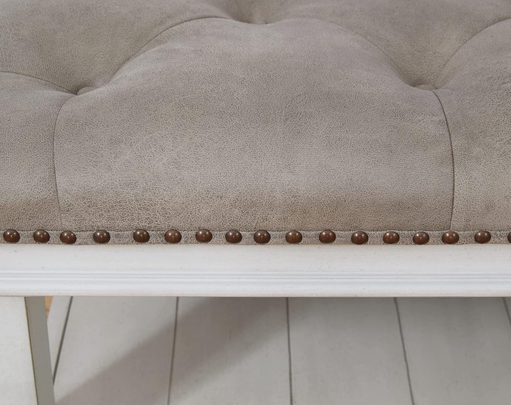 Signature Design by Ashley Kanwyn French Country Upholstered Square Ottoman C...