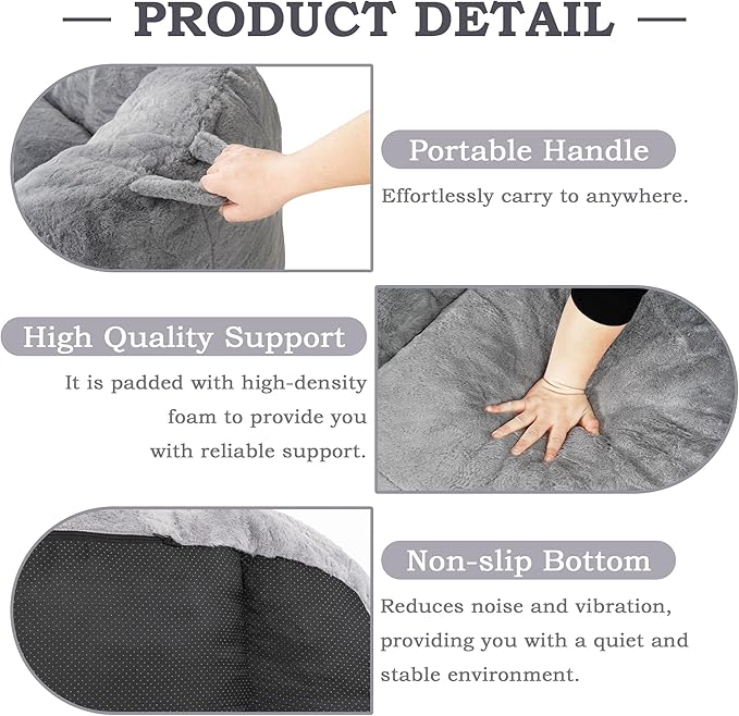 Giant Bean Bag Chair, Oversized BeanBag Couch for Adults, Large Bean Bag Sofa Chair with Filler, Shell-Shaped Floor Chair Soft & Cozy Couch with Back Support for Bedroom Living Room Dorm Apartment