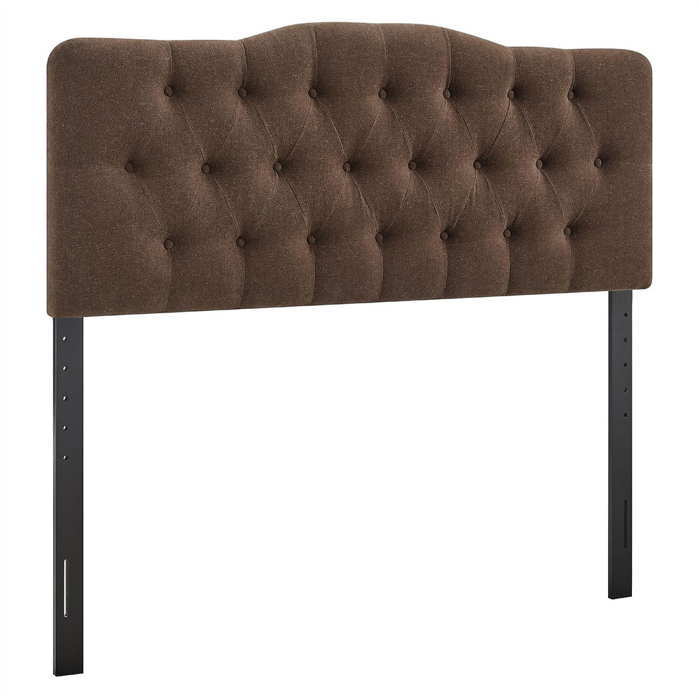 Modway Annabel Premium Linen Blend Queen Headboard in Cocoa - Soft Fabric Hea...