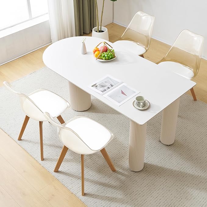 Dining Chairs Set of 4, Clear Acrylic Dining Chair Modern Transparent Chairs ...