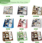 Kids Bookshelf Toddler Bookcase Children Book Rack Baby Toy Storage Organizer Child Book Display Shelf 4-Tier 5 Layer Sling Cabinet Chest Playroom Bedroom Classroom Library Green