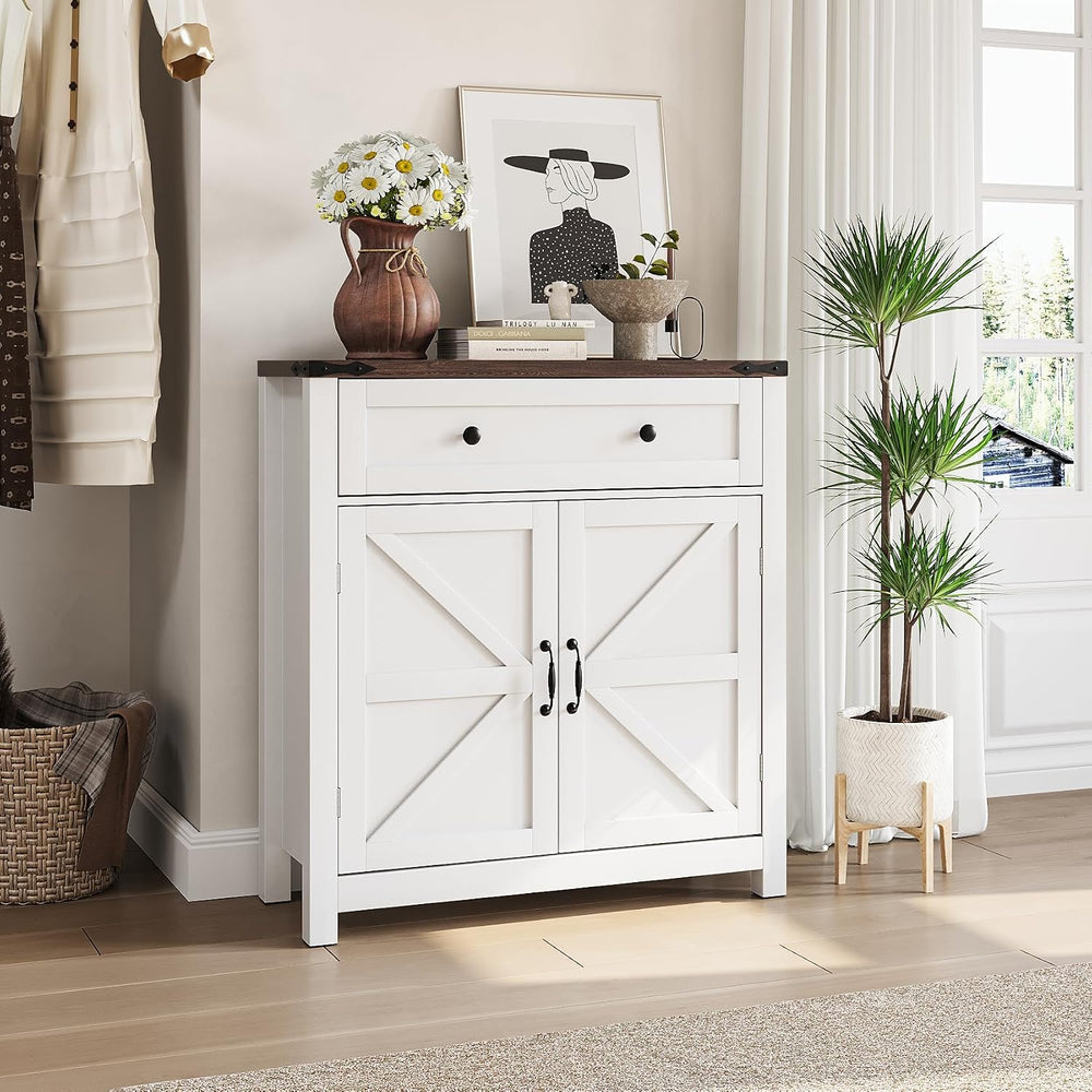Farmhouse Sideboard Buffet Cabinet with Storage and Adjustable Shelf, Accent ...