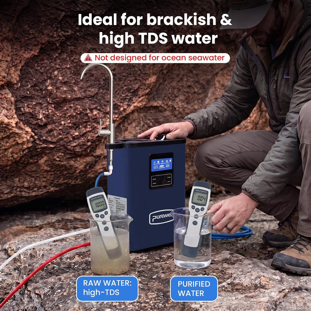 Purewell Portable Electric RO Water Filter System with UV Light,Remove PFAS