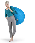 Gouchee Home Easy Collection Contemporary Polyester Upholstered Oversized Bean Bag Chair, Light Blue, x-large