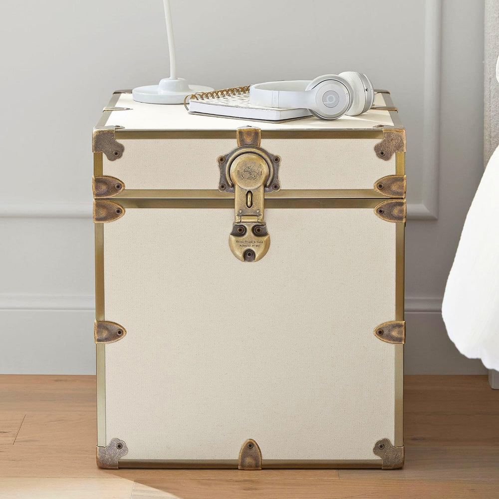 Rhino Classic College Dorm Cube Trunk, Antique Brass Storage Chest, Bench | 1...