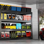 62" Wide Heavy Duty Garage Shelving Units, 4-Tier Deep Storage Shelves,Black Metal Garage Shelves,Steel Shelf,Large Storage Rack,Industrial Shelving for Shop, 62" W x 27" D x 62" H