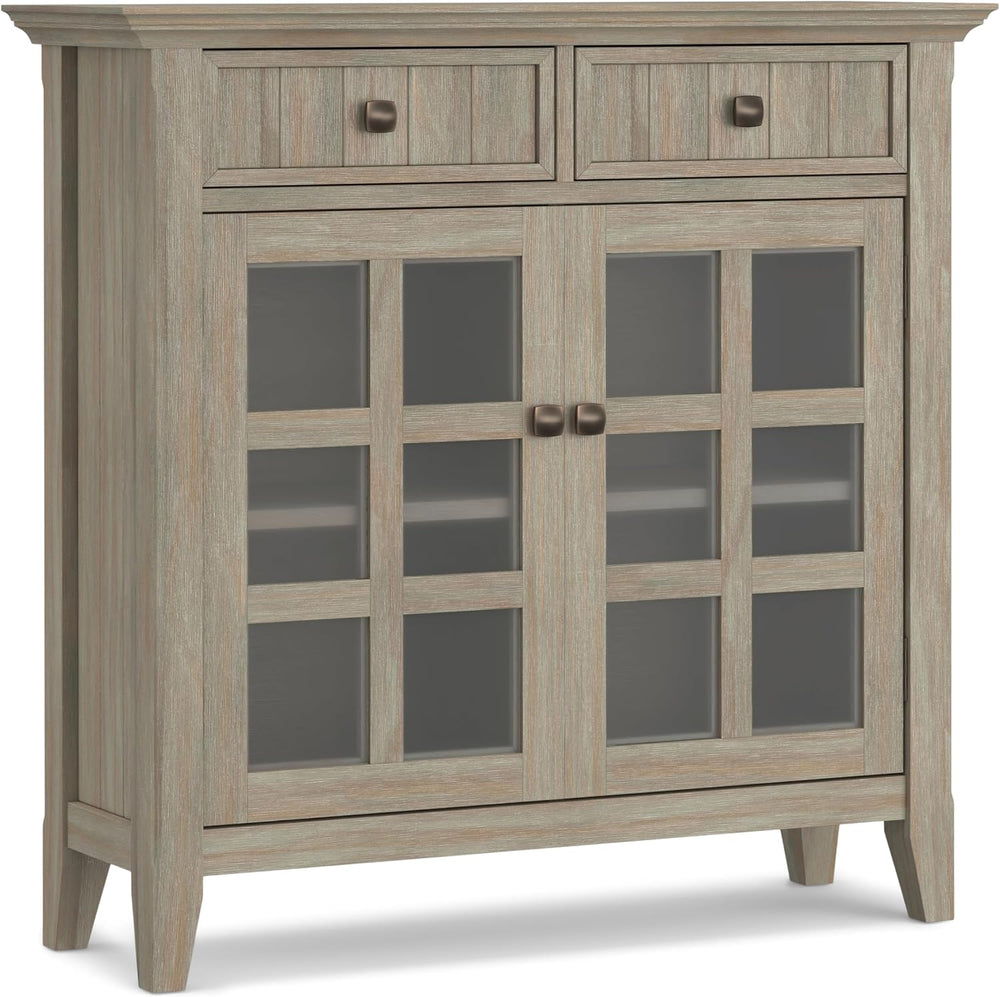 SIMPLIHOME Acadian Solid Wood 48 inch Wide Storage Bench that Seats 2 and 36 ...