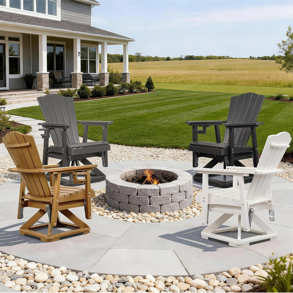 LETKIND Adirondack Swivel Glider Chair, Weather Resistant Adirondack Outdoor ...