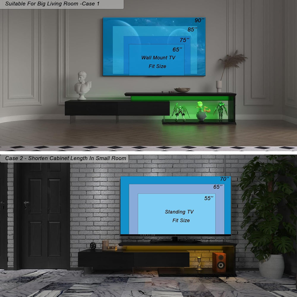 LED TV Stand for 65 75 85 Inch TV, Extendable Entertainment Center | 60 70 80...