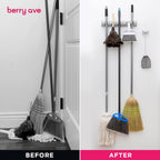 EXTRA GRIP Mop & Broom Holder Wall Mount - Wall Hanging Garden Tool & Utility Closet Organizer, Mop & Broom Hook, Broom Hanger Wall Mount, Mop Broom Organizer, Wall Mounted Broom Rack Mop Storage