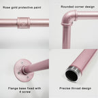 WEBI Industrial Pipe Clothing Rack,20" Wall Mounted Clothes Rack for Hanging Clothes,Heavy Duty Metal Garment Rack Bar Wall Mount Clothing Rod for Closet,Laundry Room,Rose Gold